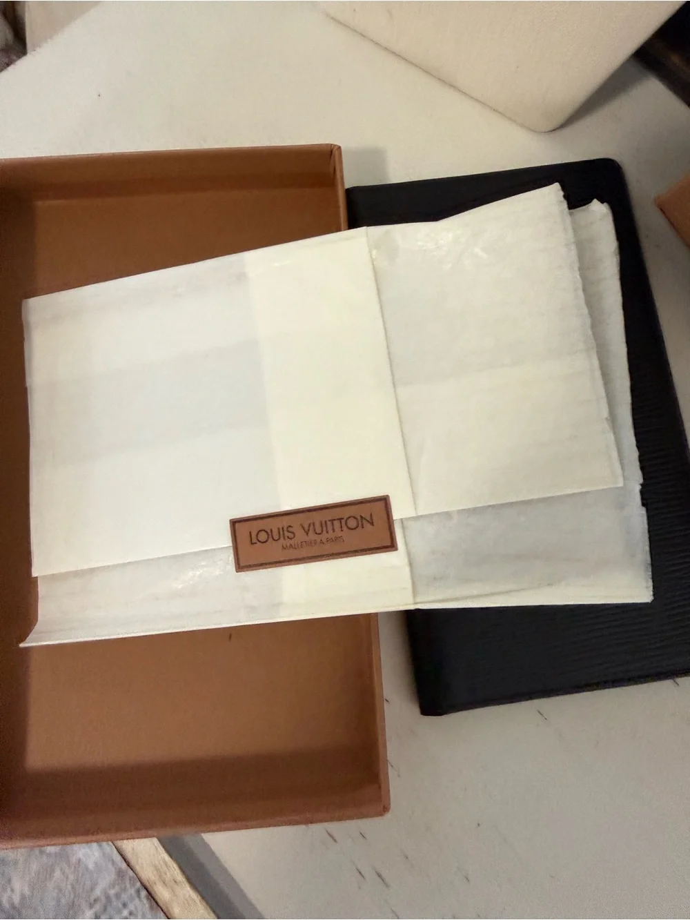 Louis Vuitton Epi black long bifold wallet with box